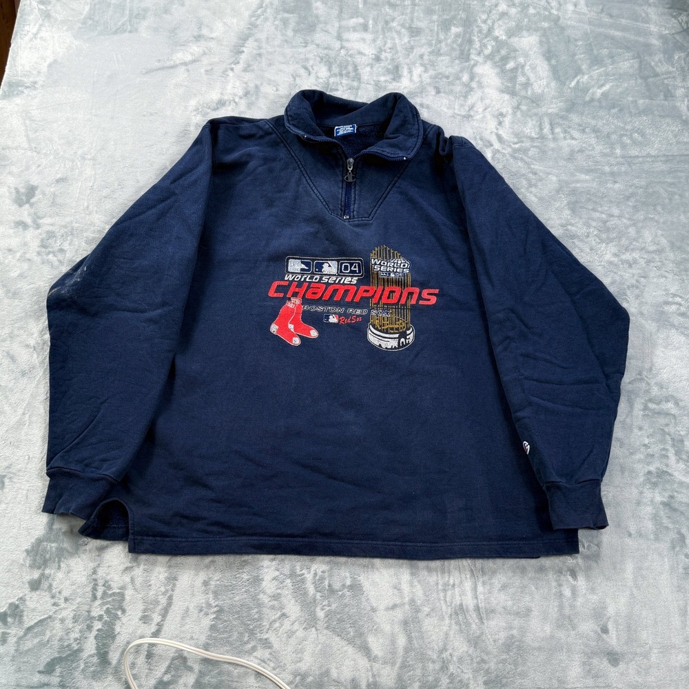 Champion Boston Red Sox 2004 World Series Champions Quarter Zip Sweatshirt XL